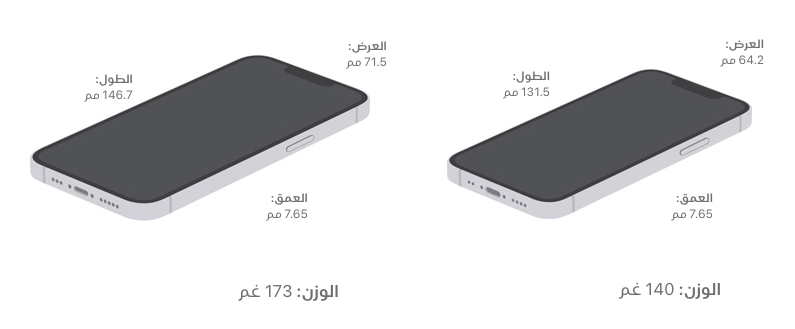 ‏‏‏‏‏الحجم والوزن: موضح في الصورة